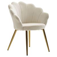 Naslanjač Wl6.438 - zlate barve/bela, Moderno, kovina/tekstil (58/80/53cm) - MID.YOU