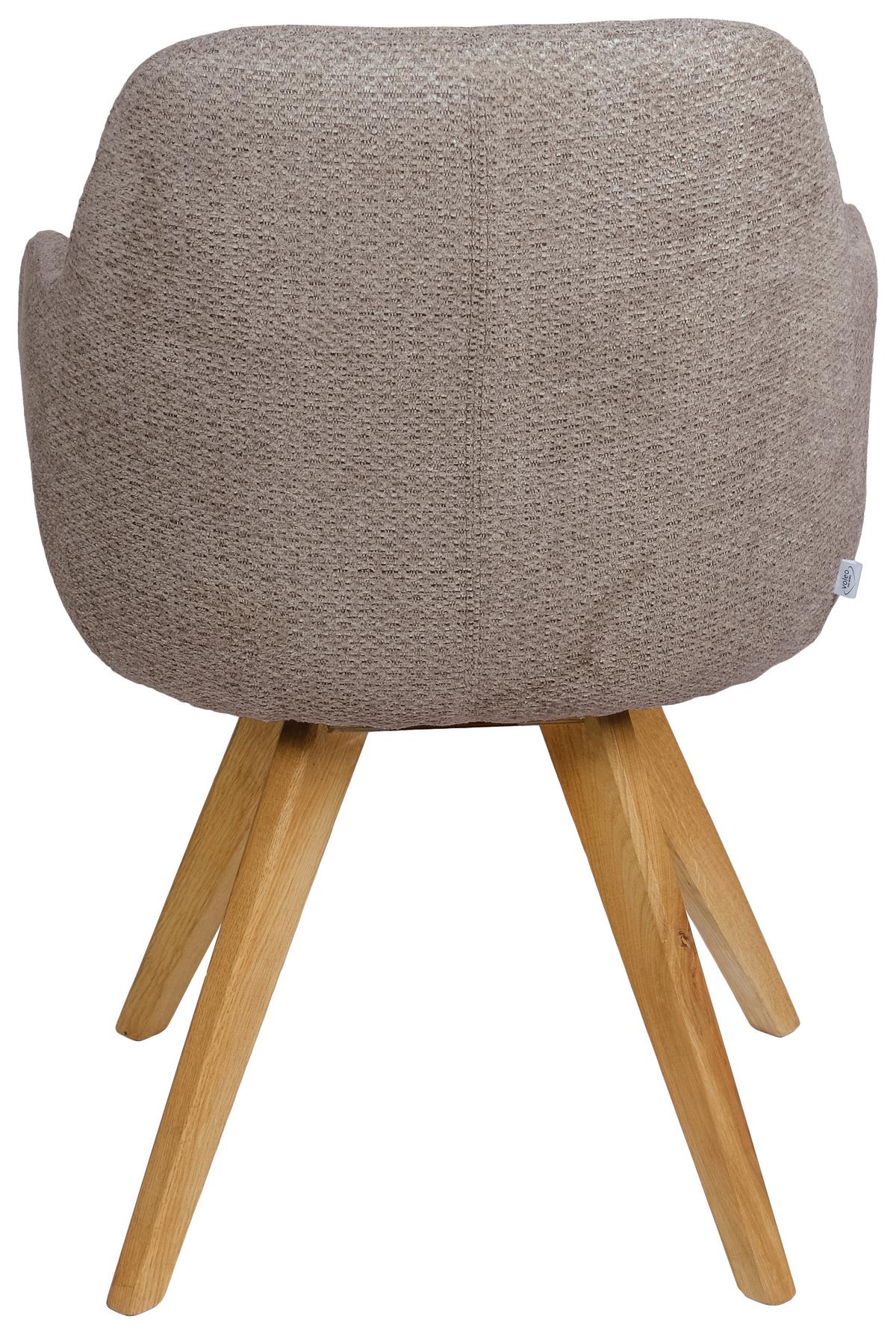 KRZESŁO Z PODŁOKIETNIKAMI VENEDIG - taupe, Design, drewno/tkanina (57/85,5/65cm) - Voleo