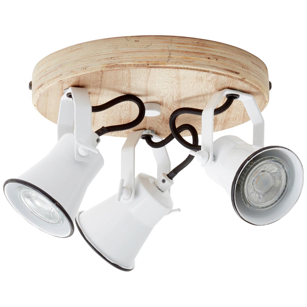 Deckenleuchte Seed in Weiß max. 5 Watt - Weiß, Natur, Holz/Metall (28/13cm) - Brilliant