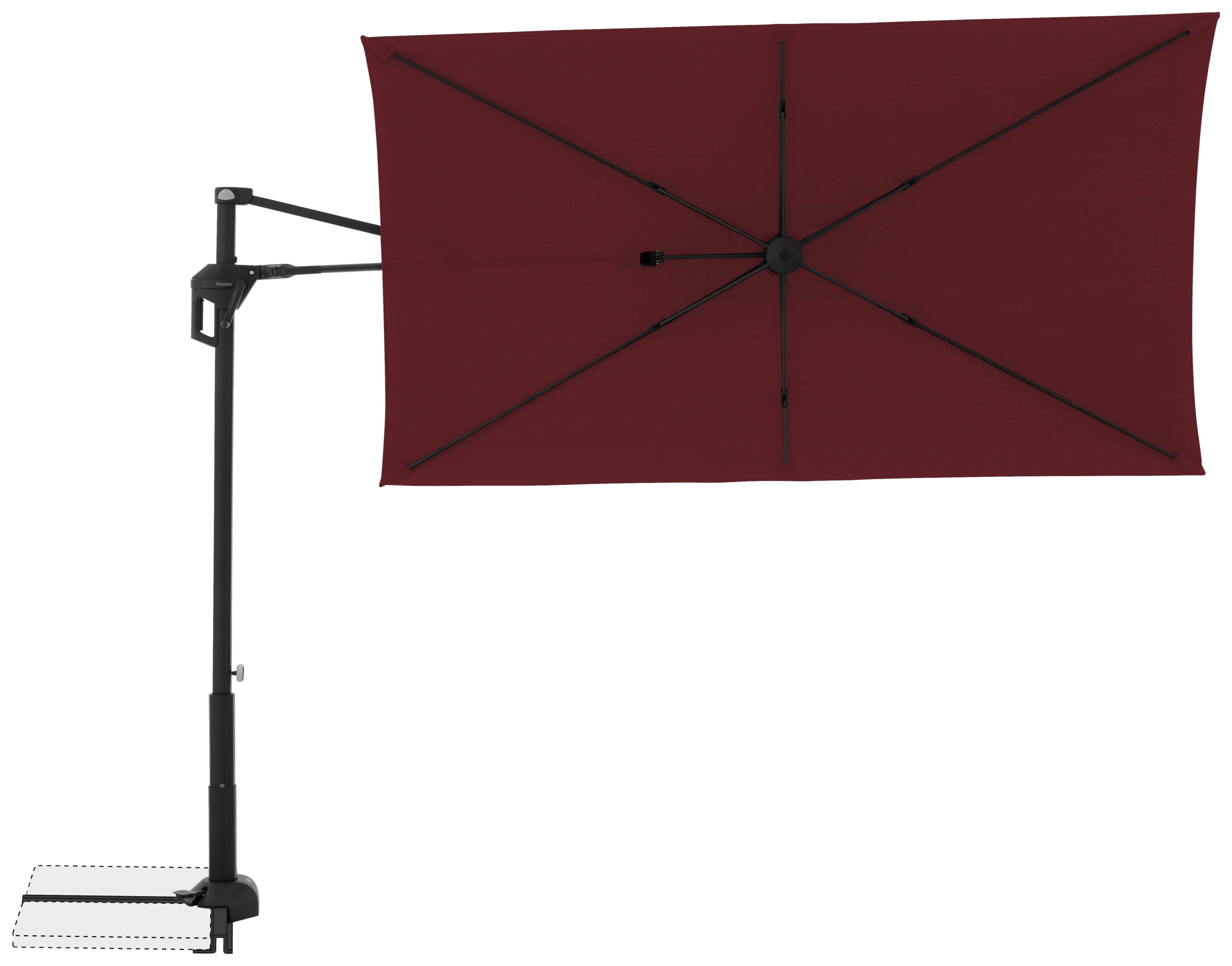Ampelschirm Active City Bordeaux/Schwarz ca. 240x135cm - Bordeaux/Schwarz, Basics, Textil/Metall (240/135cm) - Doppler