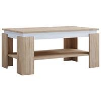 Klubska Miza Rolas, Hrast Sonoma, Bela, 90x41 - hrast sonoma, Moderno, leseni material (90/53/41cm) - MID.YOU