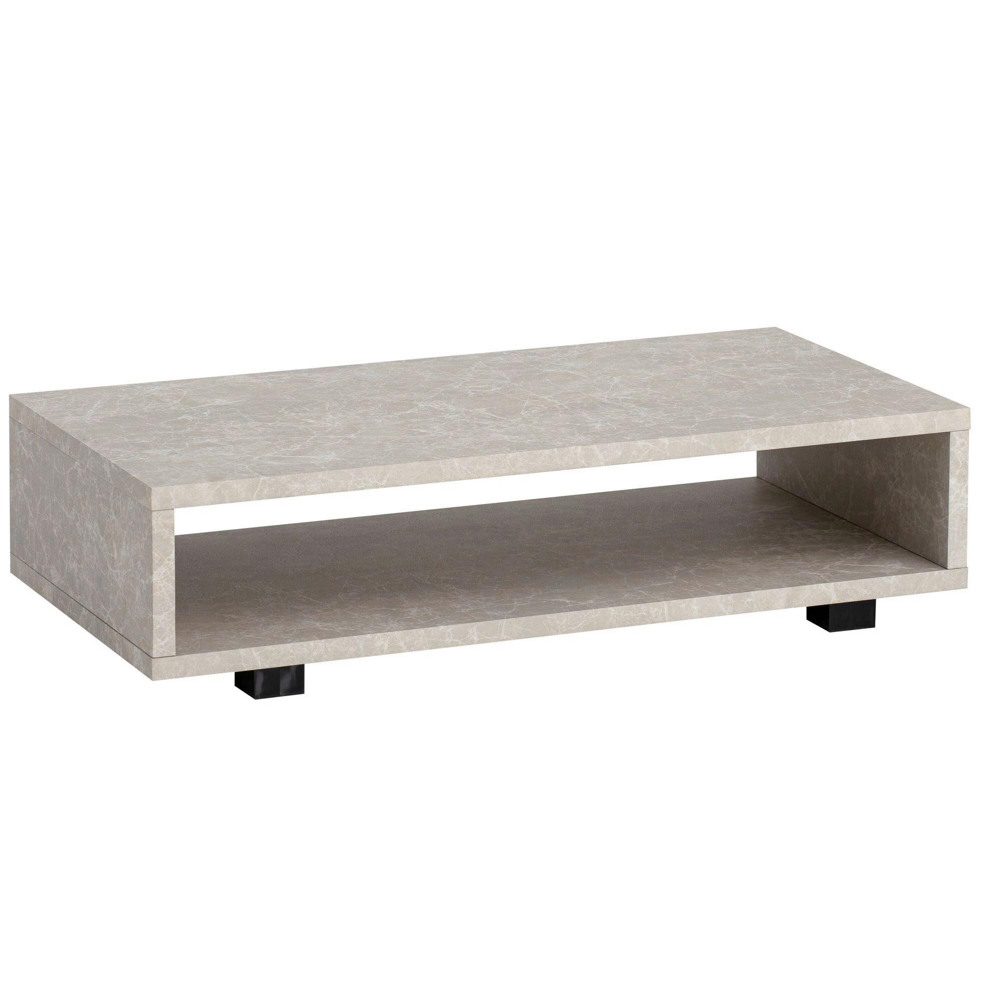 COUCHTISCH WL6.934 - Sandfarben/Schwarz, Design, Holzwerkstoff/Kunststoff (100/50/25cm) - Livetastic