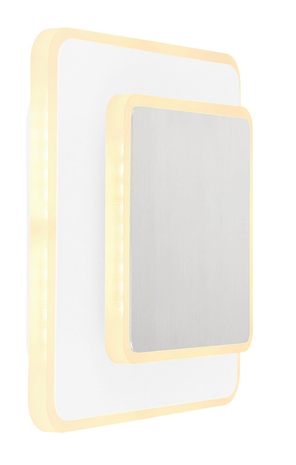 LED-Wandleuchte Many Opal/Nickelfarben max. 12Watt - Opal/Nickelfarben, Basics, Kunststoff/Metall (20/5,5/17cm) - Globo