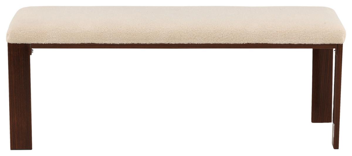 SITZBANK CHESTER - Walnussfarben/Weiß, Design, Textil/Metall (120/50/40cm) - Livetastic