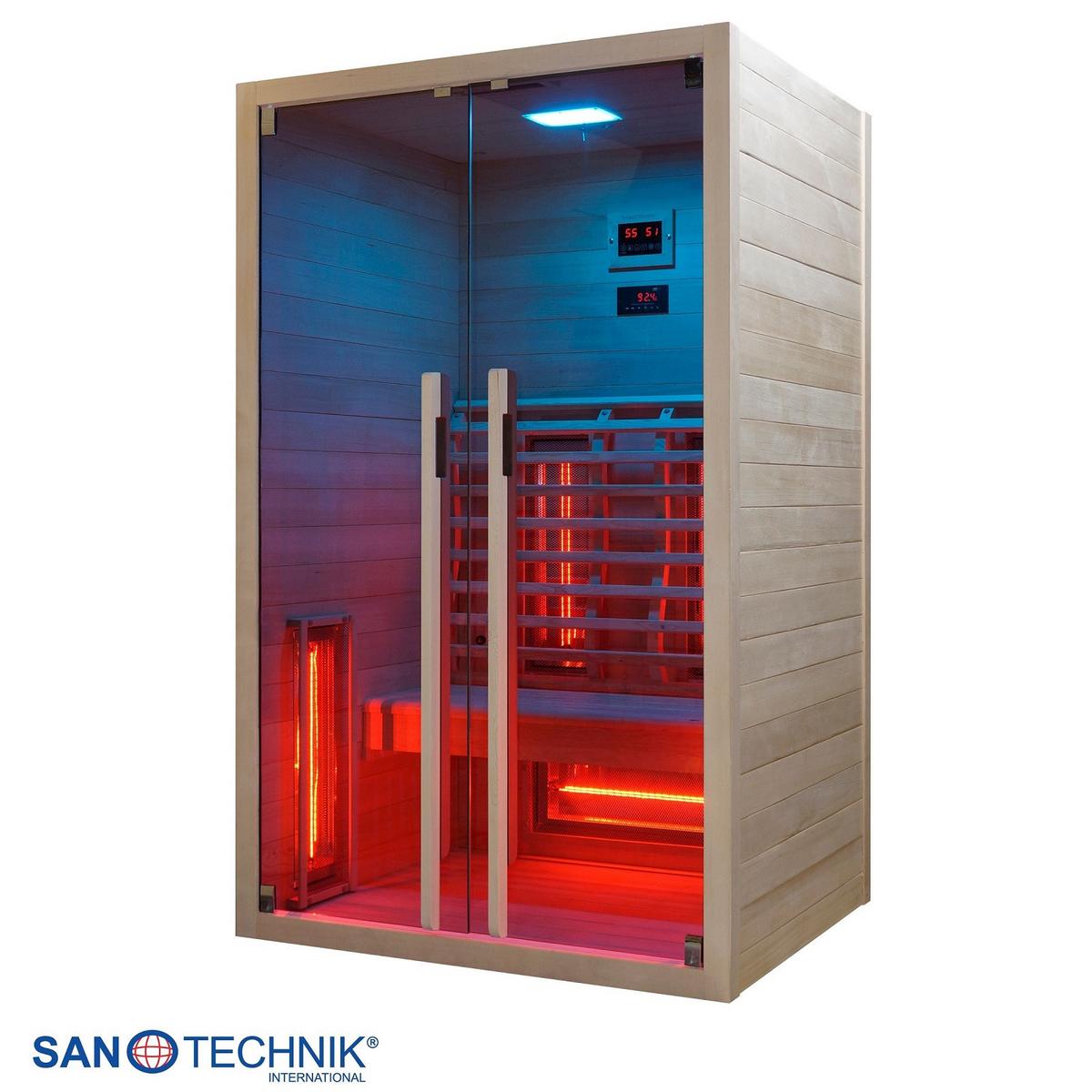 Infrarotkabine Ruby 2 in Braun ca. 120x195x100cm - Naturfarben, Basics, Holz (120/195/100cm) - Sanotechnik