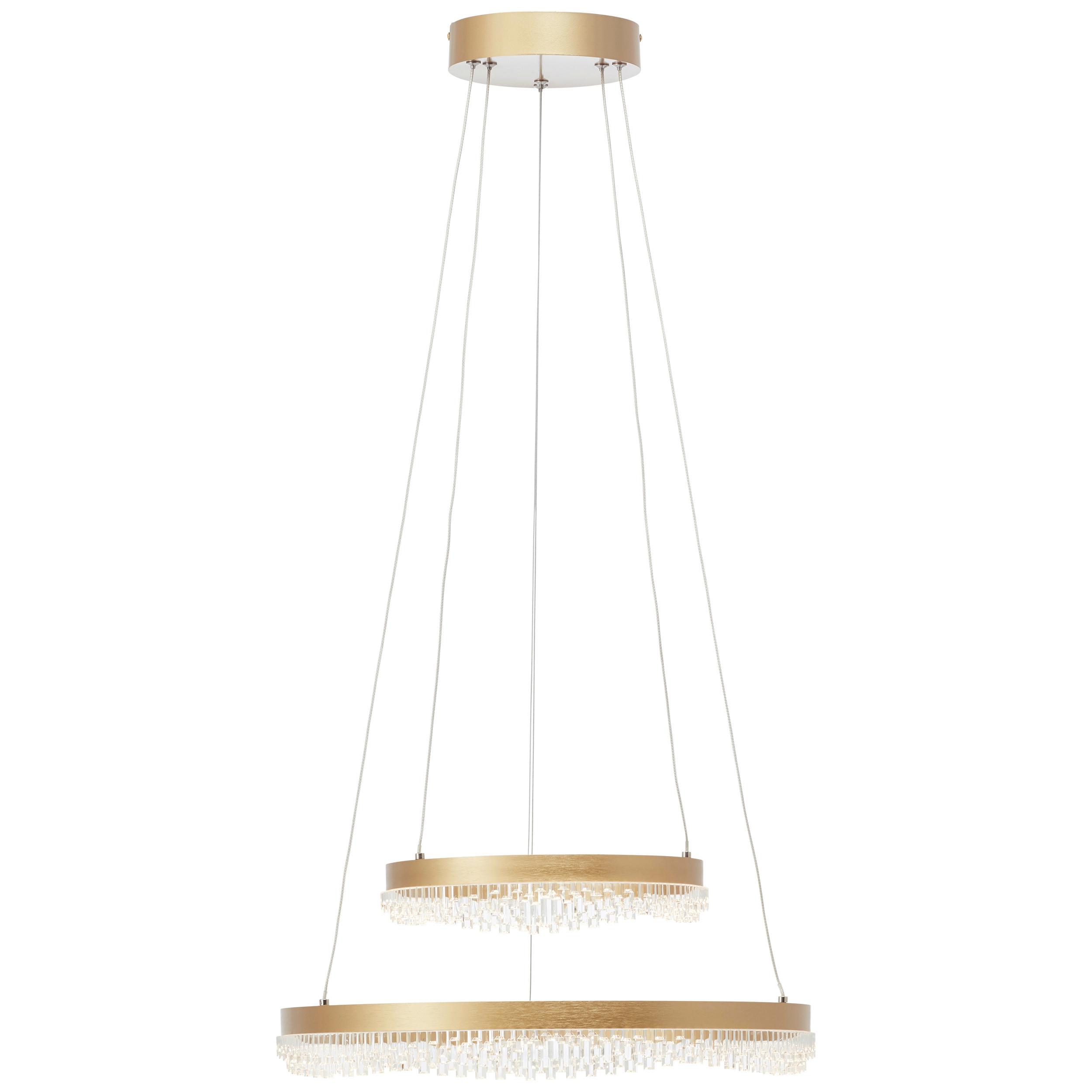 LED-Hängeleuchte Aurora Goldfarben max. 36 Watt - Goldfarben, Design, Kunststoff/Metall (50/150cm) - Brilliant