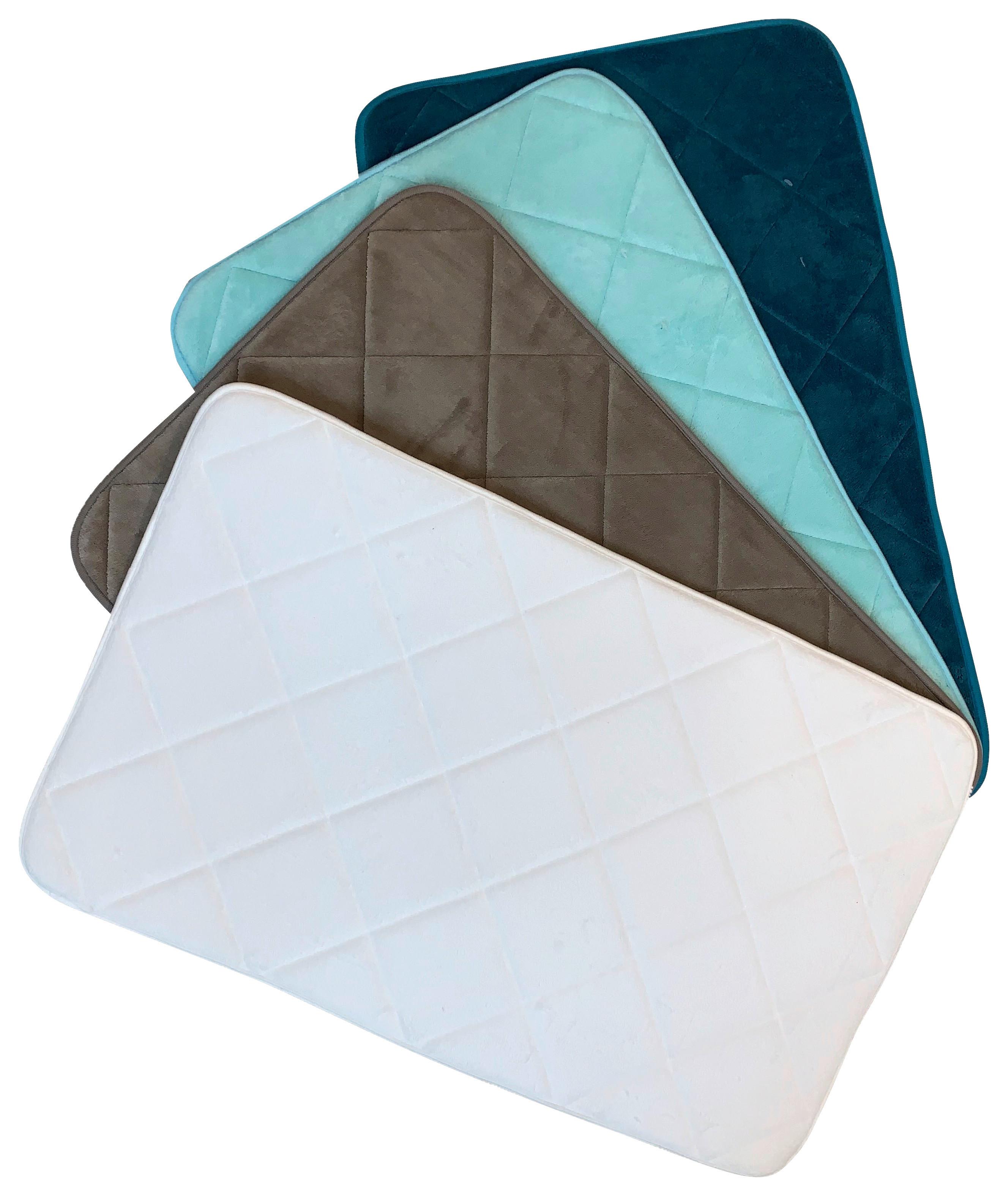 MATA ŁAZIENKOWA BADEMATTE KARO FOAM 50X80 CM - biały, Basics, tkanina (50/80cm)