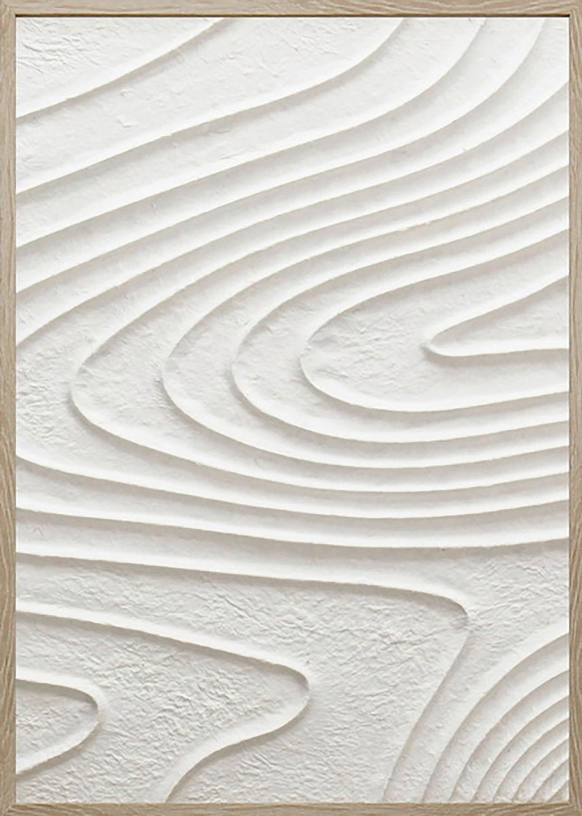 OBRAZ NA PŁÓTNIE MIKE - kolor naturalny/biały, Modern, materiał drewnopochodny/tworzywo sztuczne (50/70/4cm) - Modern Living