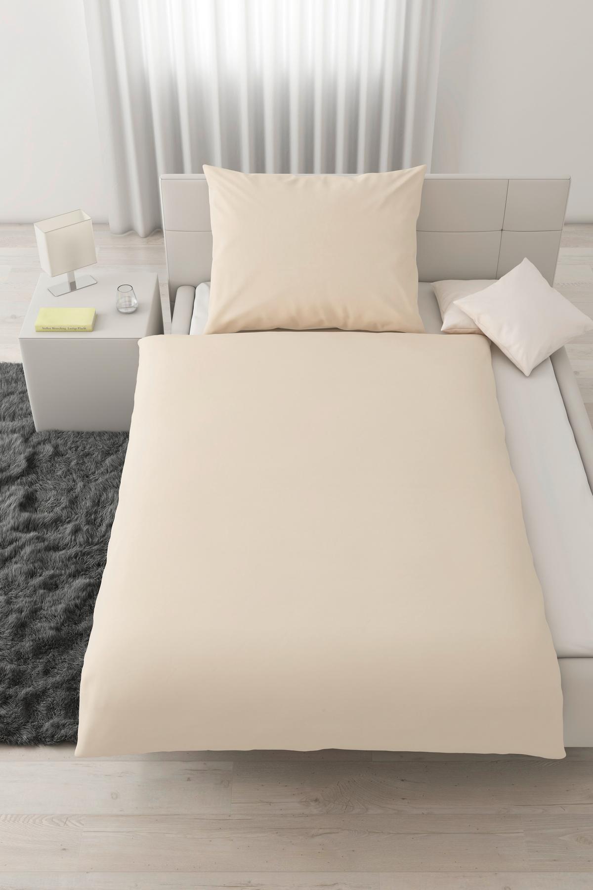 Bettwäsche Annika in Weiß/Beige ca. 140x200cm - Beige/Weiß, Textil (140/200cm) - Modern Living
