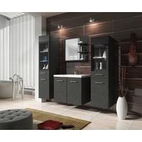 Badmöbel-Set 5-tlg. Madrit mit LED ca. 120 cm Anthrazit - Anthrazit/Weiß, LIFESTYLE, Glas/Holzwerkstoff (120cm) - P & B