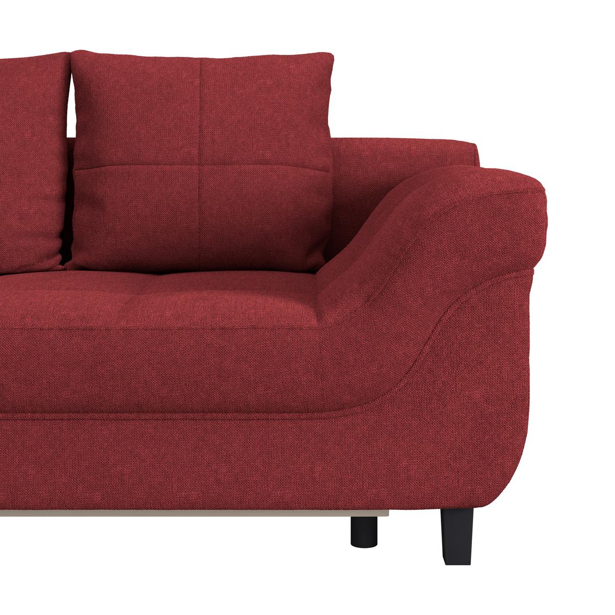 Kutna Garnitura Mendoza - crvena/crna, Design, tekstil/drvo (197/309cm) - Modern Living