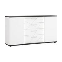 Komoda Venezia, Bela, Barva Temnega Hrasta - bela/temni hrast, Moderno, kovina/umetna masa (161,4/87,4/40cm)