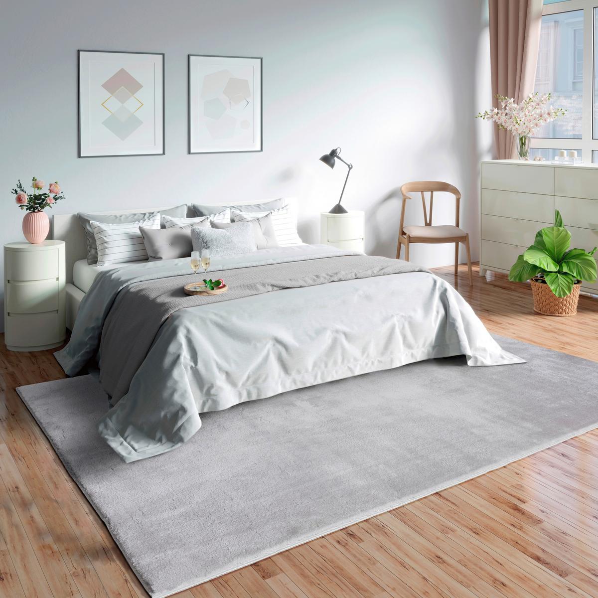 Fellteppich Loft Grau ca. 60x110cm - Grau, KONVENTIONELL, Textil (60/110cm)