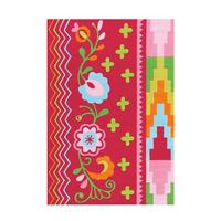 Flachwebeteppich Sam 4144 Multi/rosa 140x200 - Multicolor/Rosa, Basics, Textil (140/200cm) - Kayoom