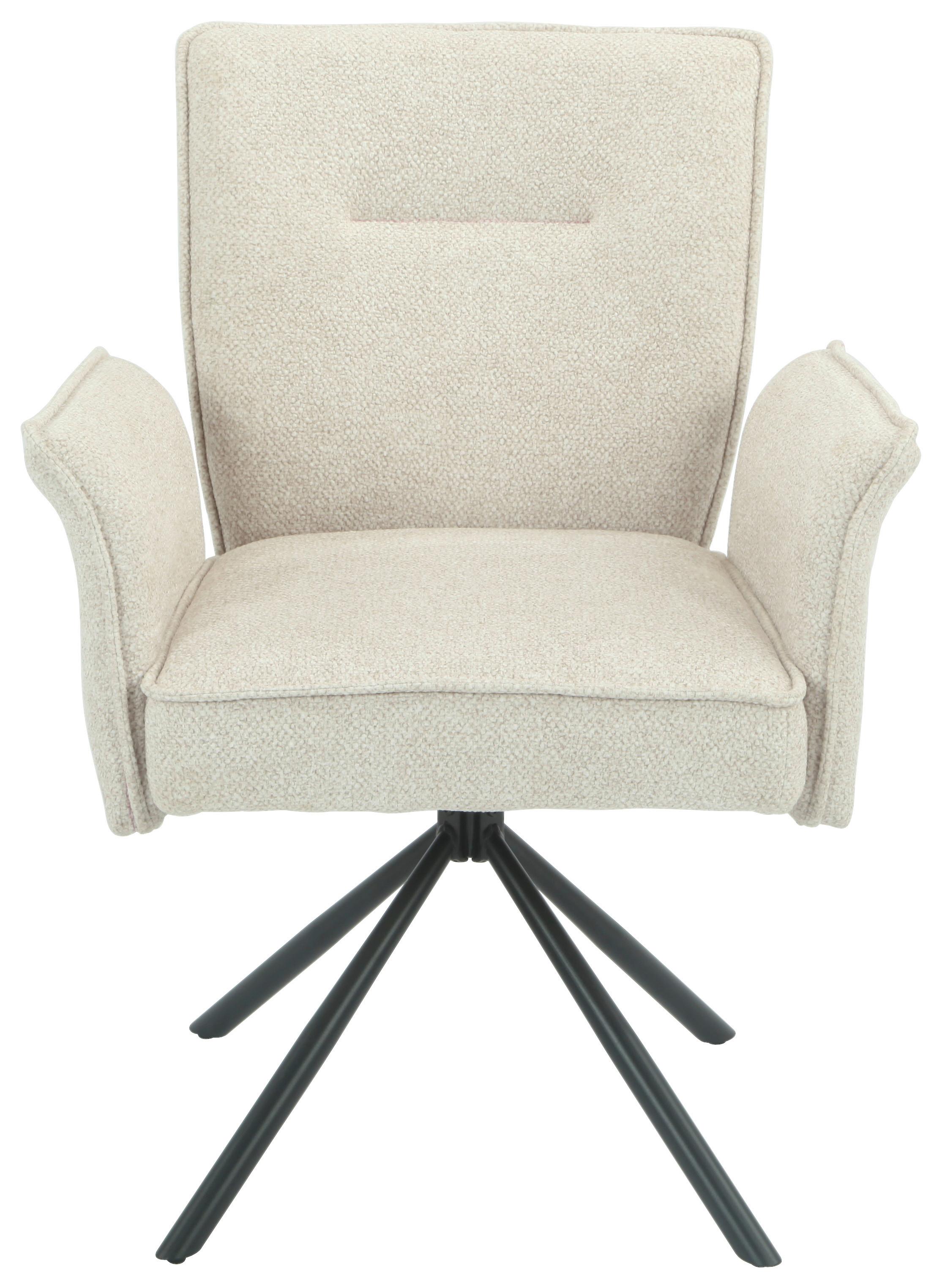 Armlehnstuhl Ellen Giga S Beige - Beige/Schwarz, MODERN, Textil/Metall (65.5/90/60cm) - Premium Living