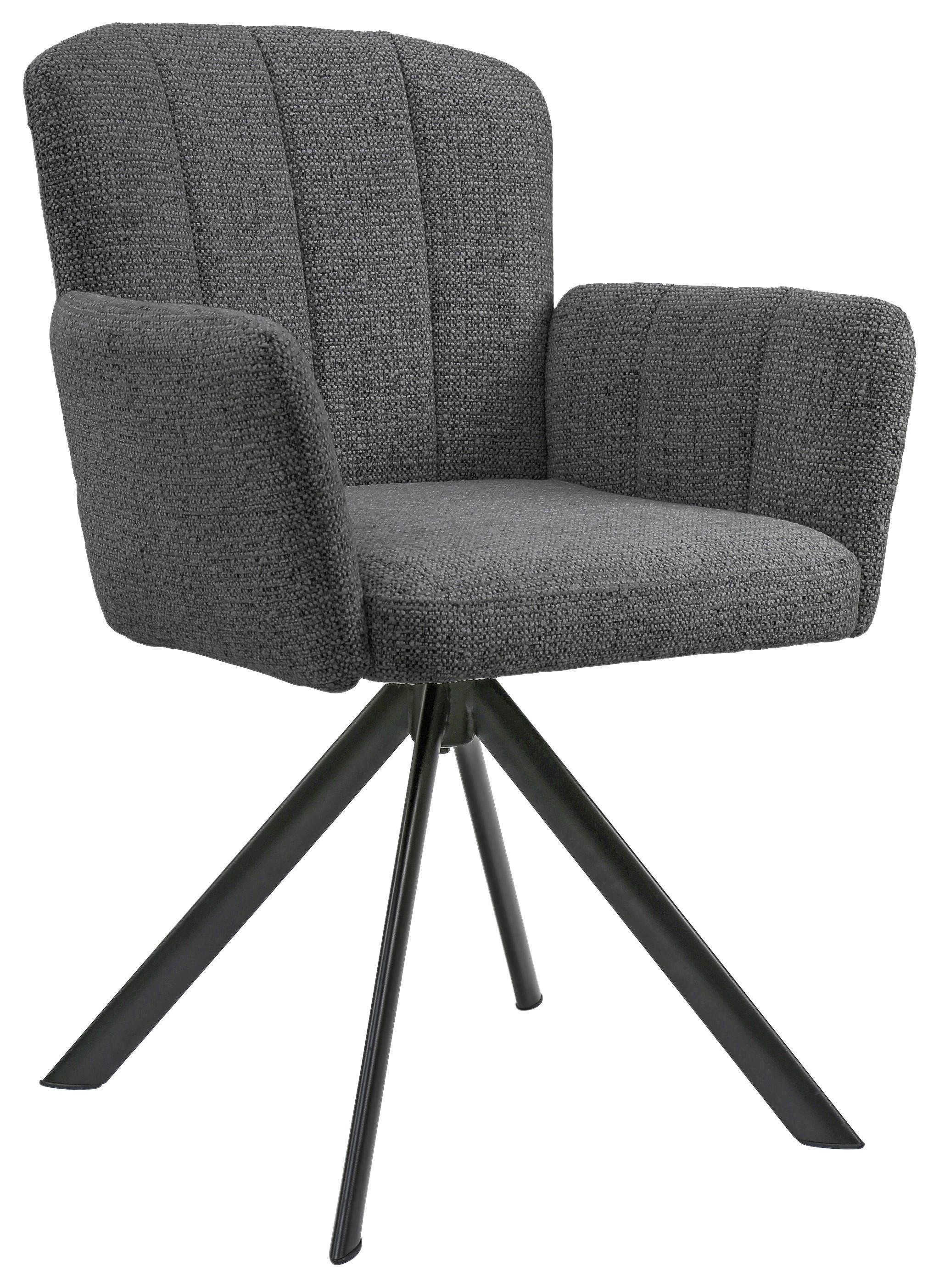 STOL MED ARMSTÖD NORA - grå/svart, Modern, metall/trä (61/87/65cm) - Premium Living