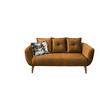 2,5-Sitzer-Sofa Baggio Gelb Velours - Gelb/Buchefarben, MODERN, Holz/Textil (196/94/103cm) - Livetastic