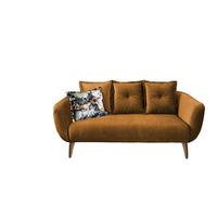 2,5-Sitzer-Sofa Baggio Gelb Velours - Gelb/Buchefarben, MODERN, Holz/Textil (196/94/103cm) - Livetastic
