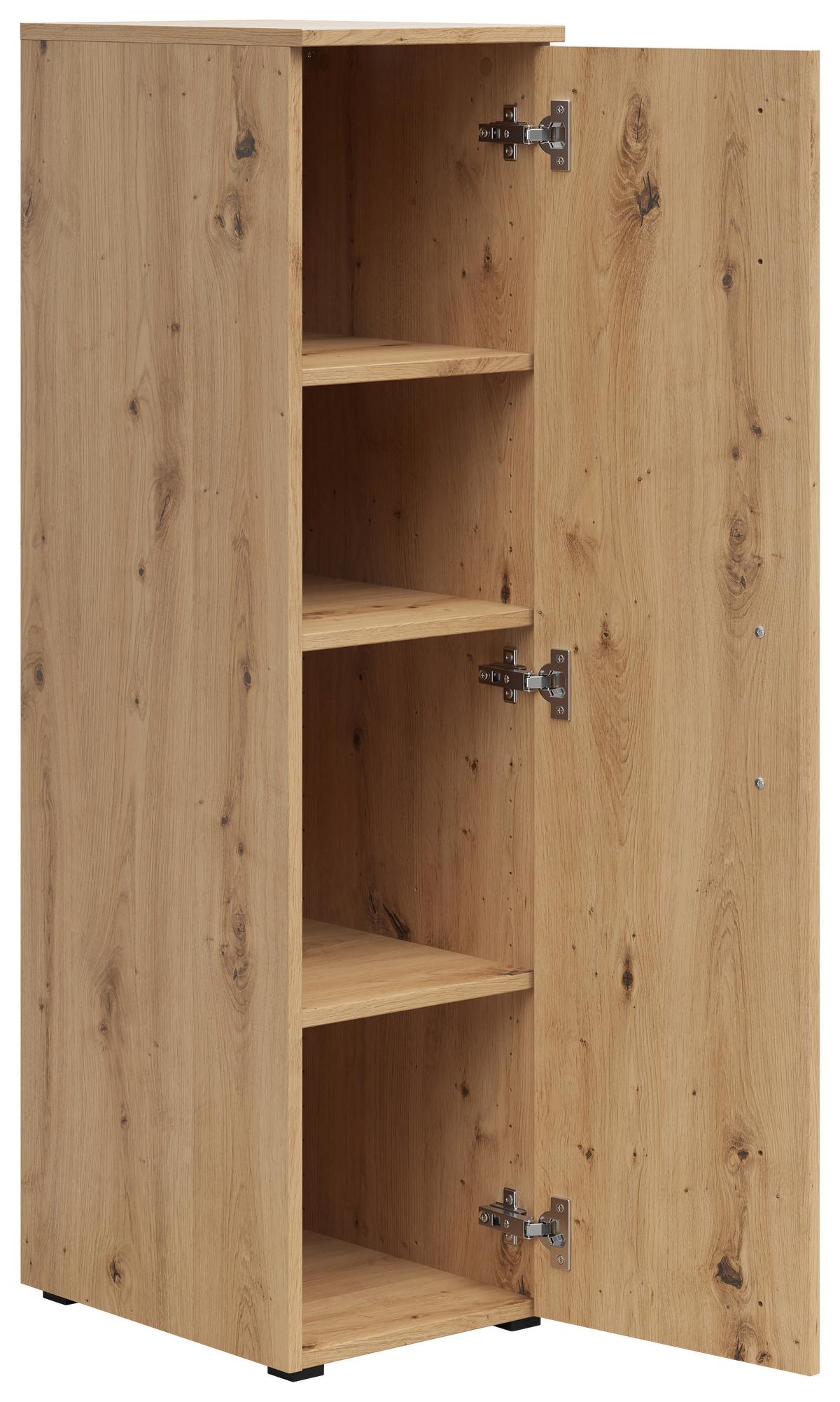 Schrank Multistauraum Eiche Artisan - Schwarz/Eiche Artisan, MODERN, Holzwerkstoff/Kunststoff (30/115/40cm) - Mömax