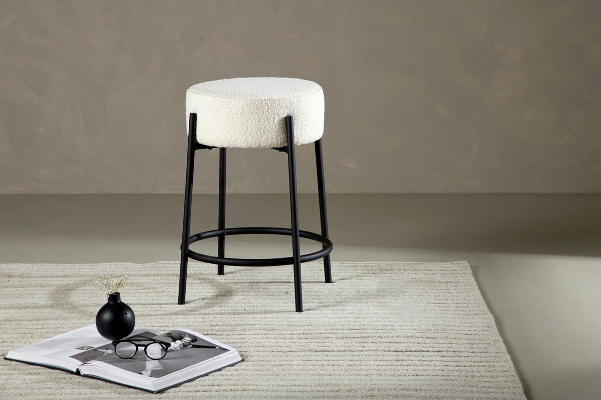 BARHOCKER TUCSON - Schwarz/Weiß, Design, Textil/Metall (50/60/50cm) - Livetastic