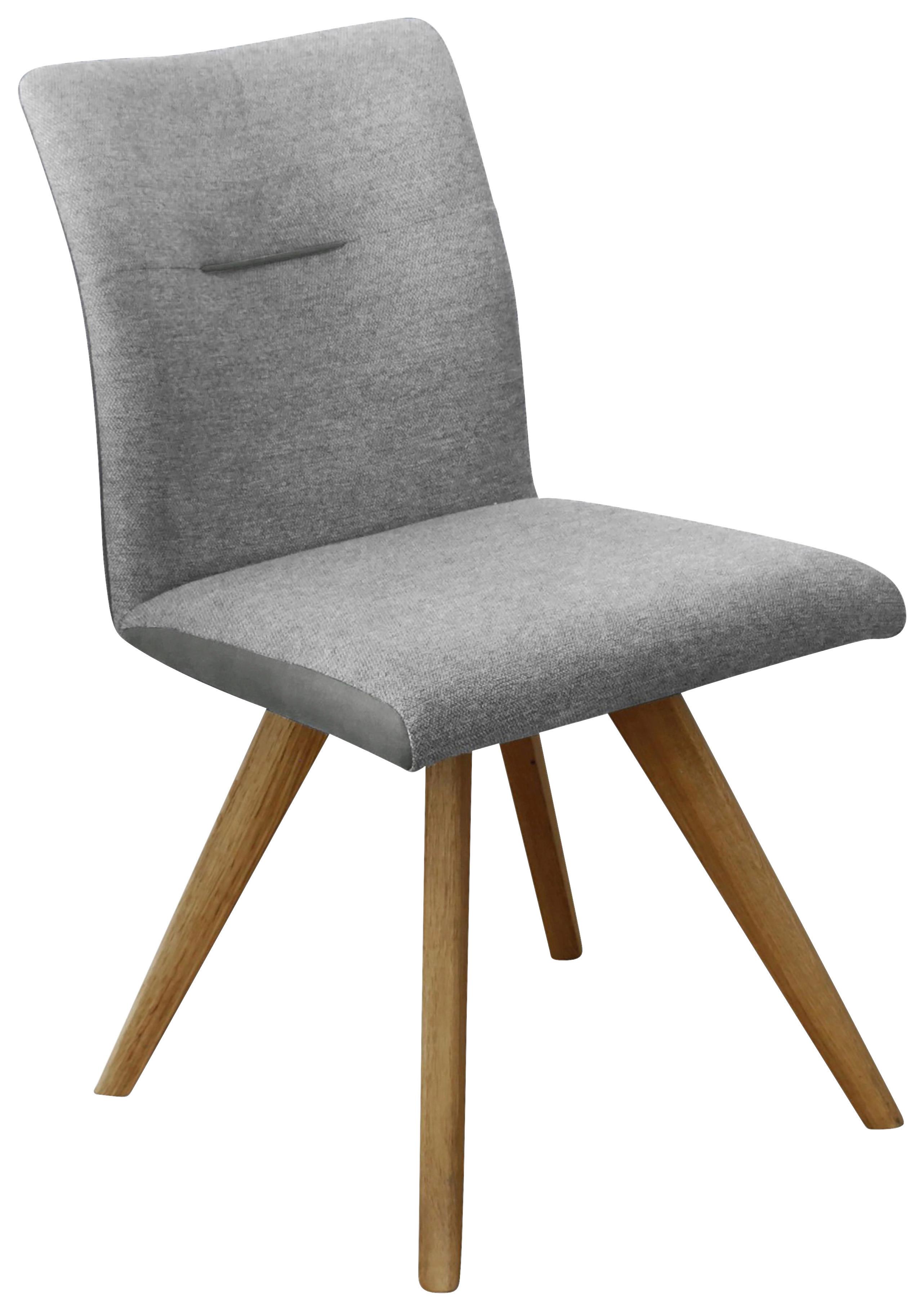 KRZESŁO ROM - kolor dębowy/jasnoszary, Konventionell, drewno/tkanina (51,5/87,5/63cm) - Linea Natura