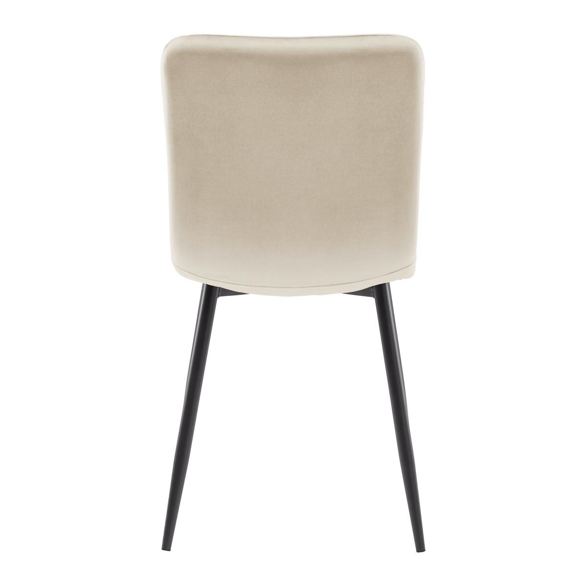 Stol Elif, Bež, Žamet - črna/bež, Moderno, kovina/tekstil (43/86/55cm) - Bessagi Home