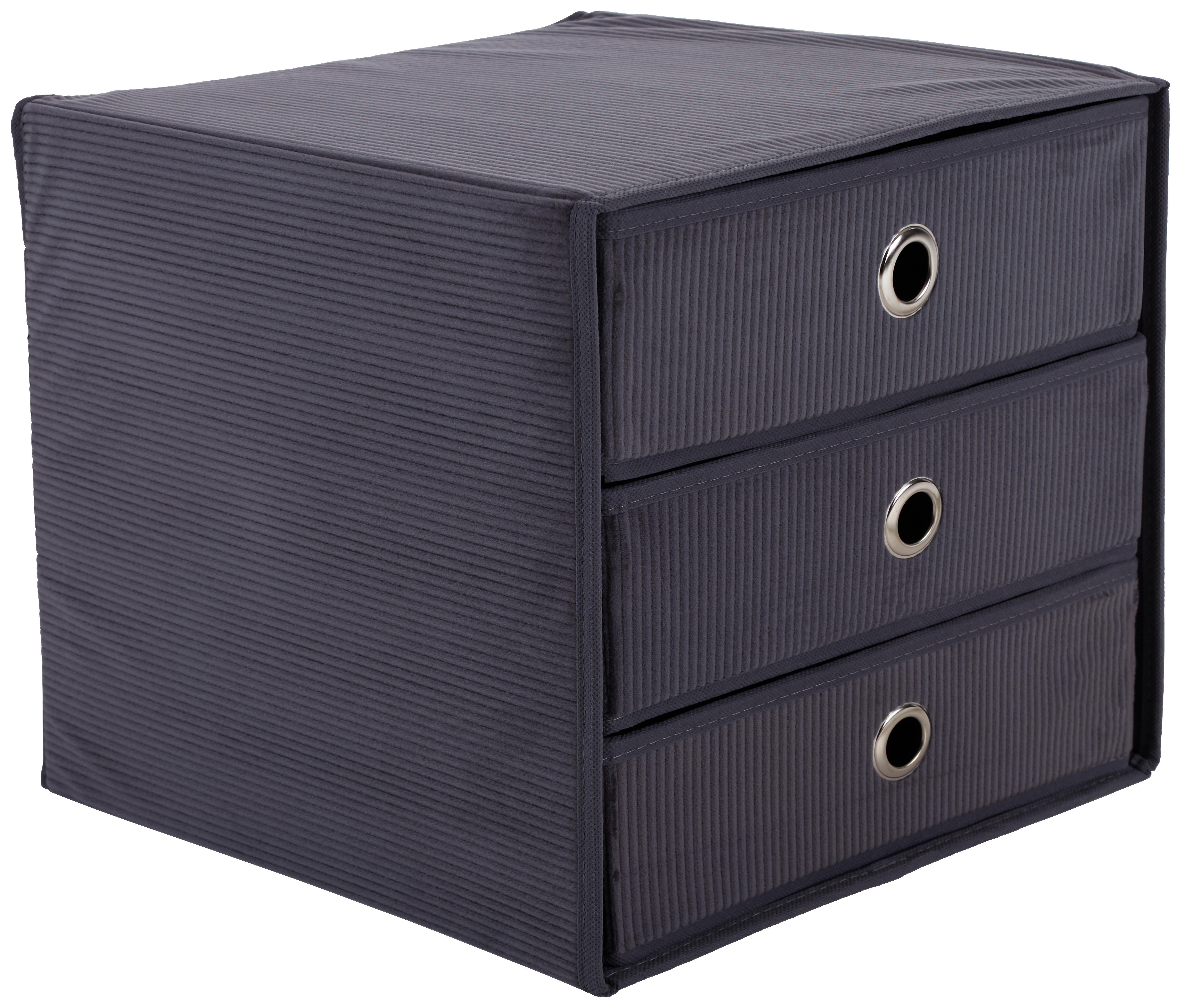 Predalnik Lisa New, Siva - siva, Moderno, karton/tekstil (32/31,5/32cm)