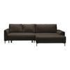 Ecksofa Integra Braun - Schwarz/Braun, Textil/Metall (294/81-93/170cm) - Mömax