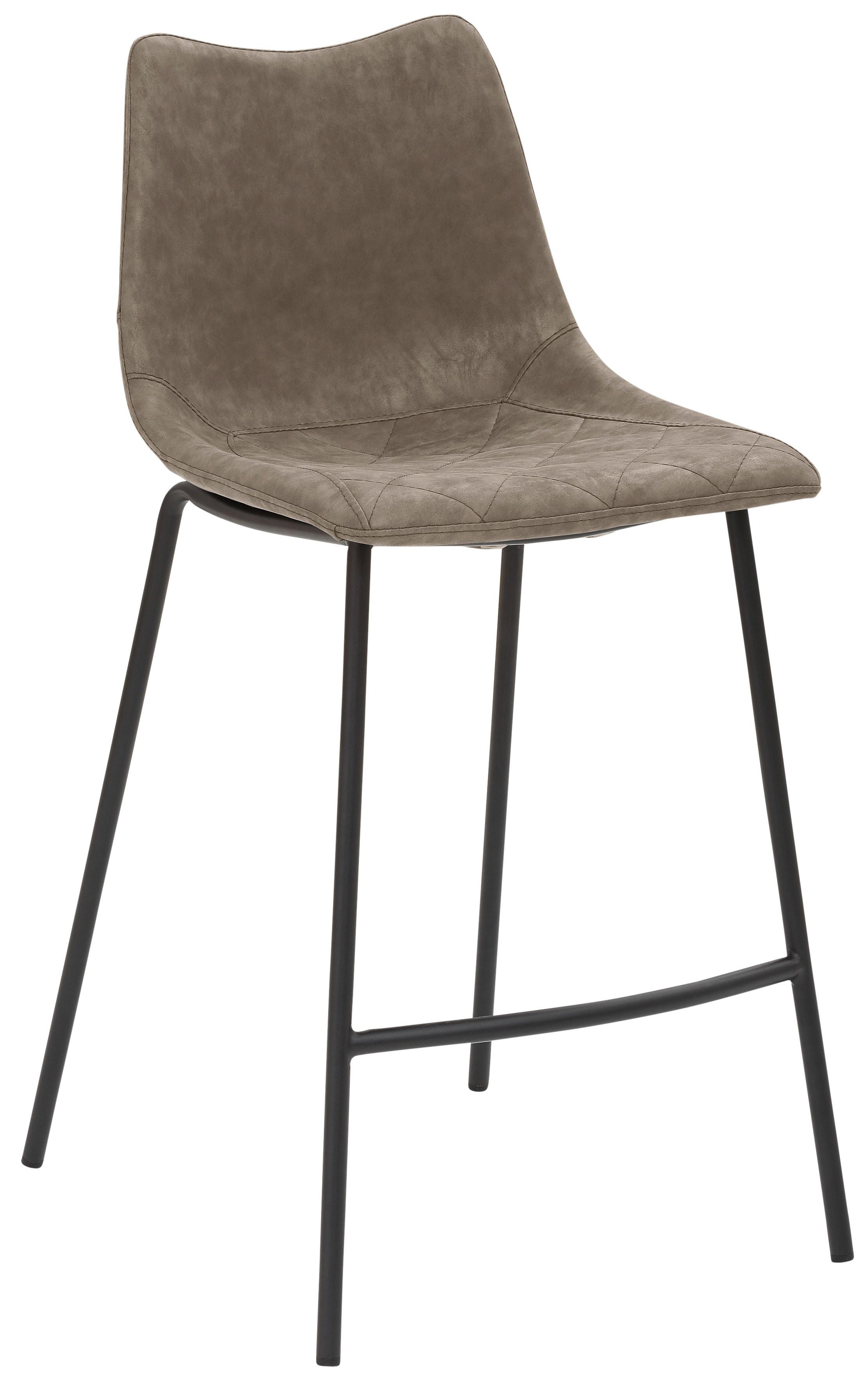 Barhocker My Solo ca. 49x100 cm Schlammfarb. - Schlammfarben/Schwarz, KONVENTIONELL, Textil/Metall (49/99,5/55cm) - Livetastic