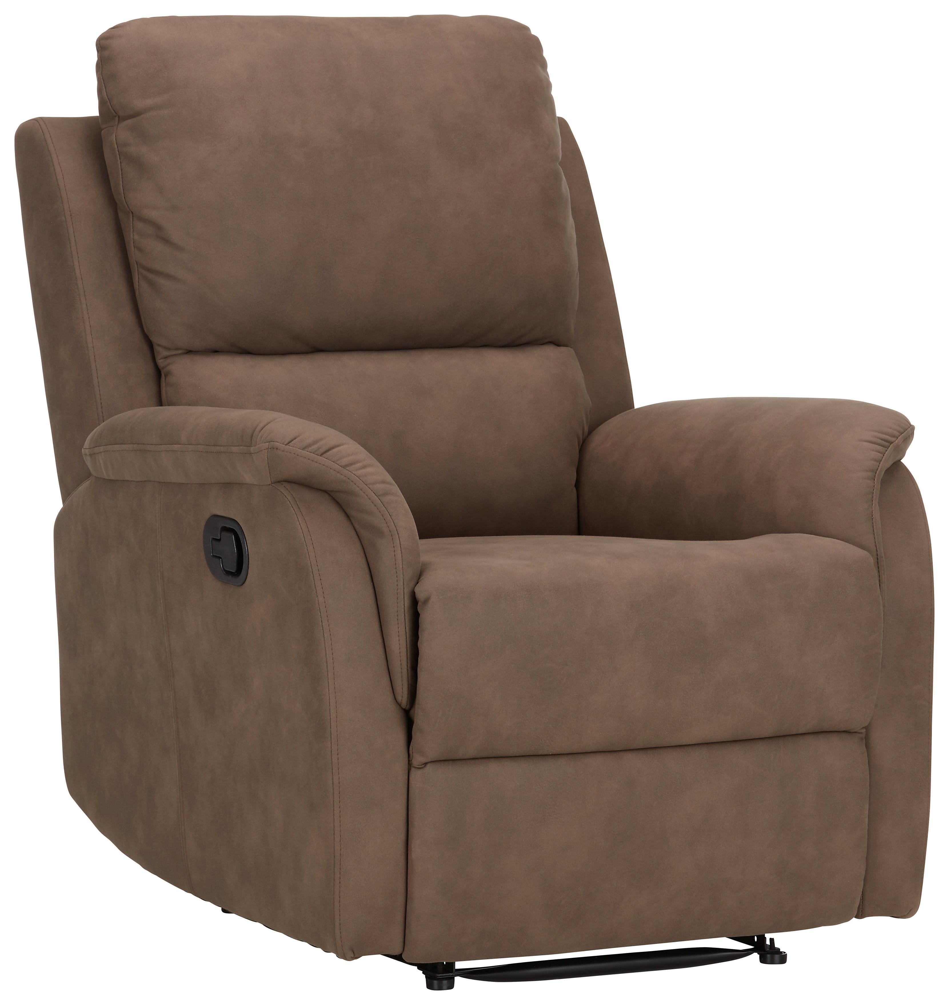 Relax Fotelja Hektor - smeđa, Konventionell, metal/tekstil (80-78/101-80/90-159cm) - Modern Living