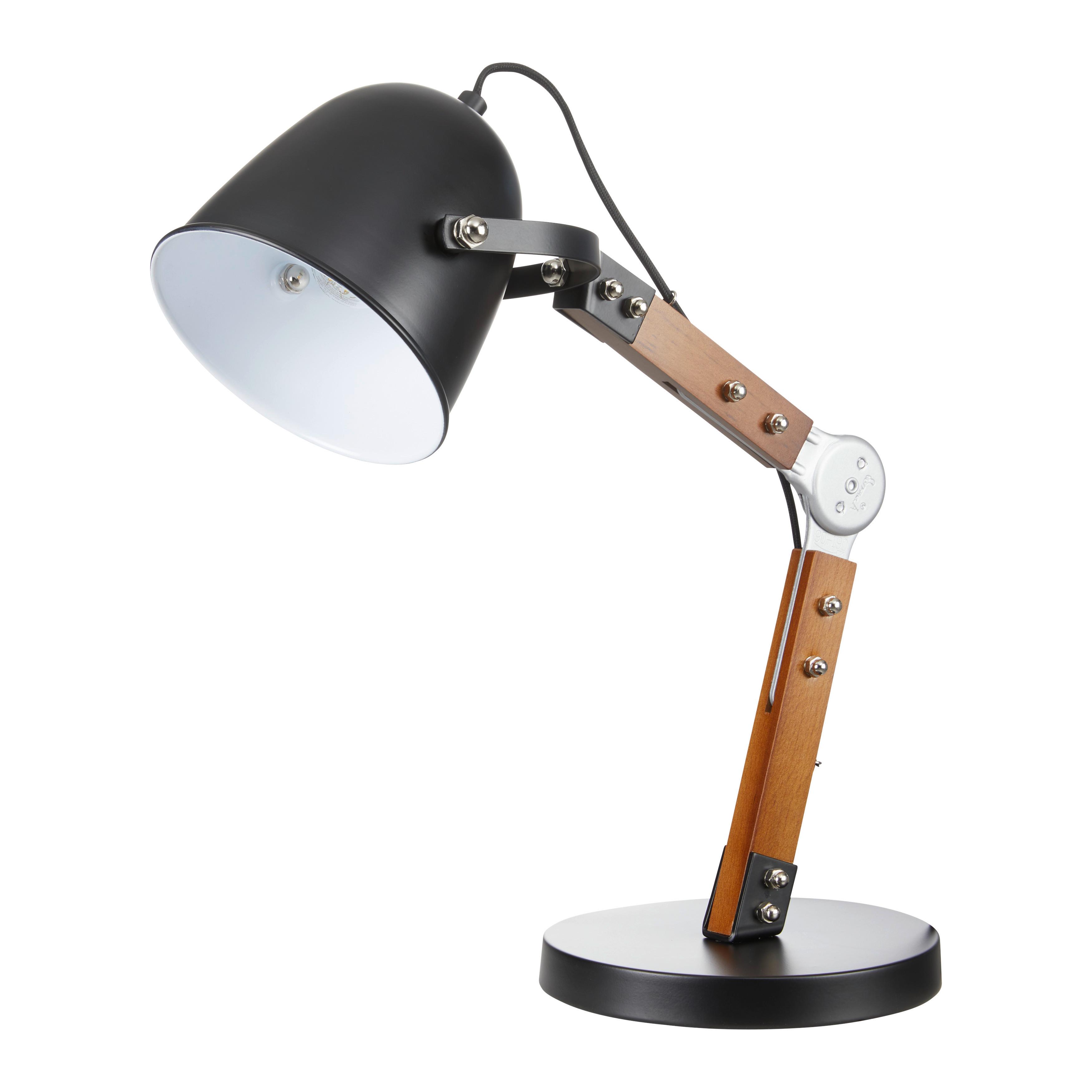 Tischleuchte George max. 40 Watt - Schwarz, MODERN, Holz/Metall - Bessagi Home