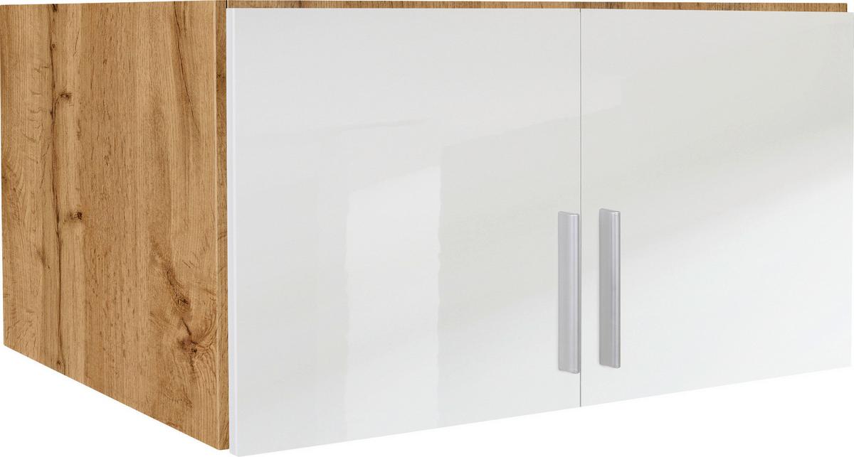 Szekrényrátét Fehér-tölgy Szín Celle - tölgyfa színű/alumíniumszínű, Modern, műanyag/faalapú anyag (91/40/54cm)