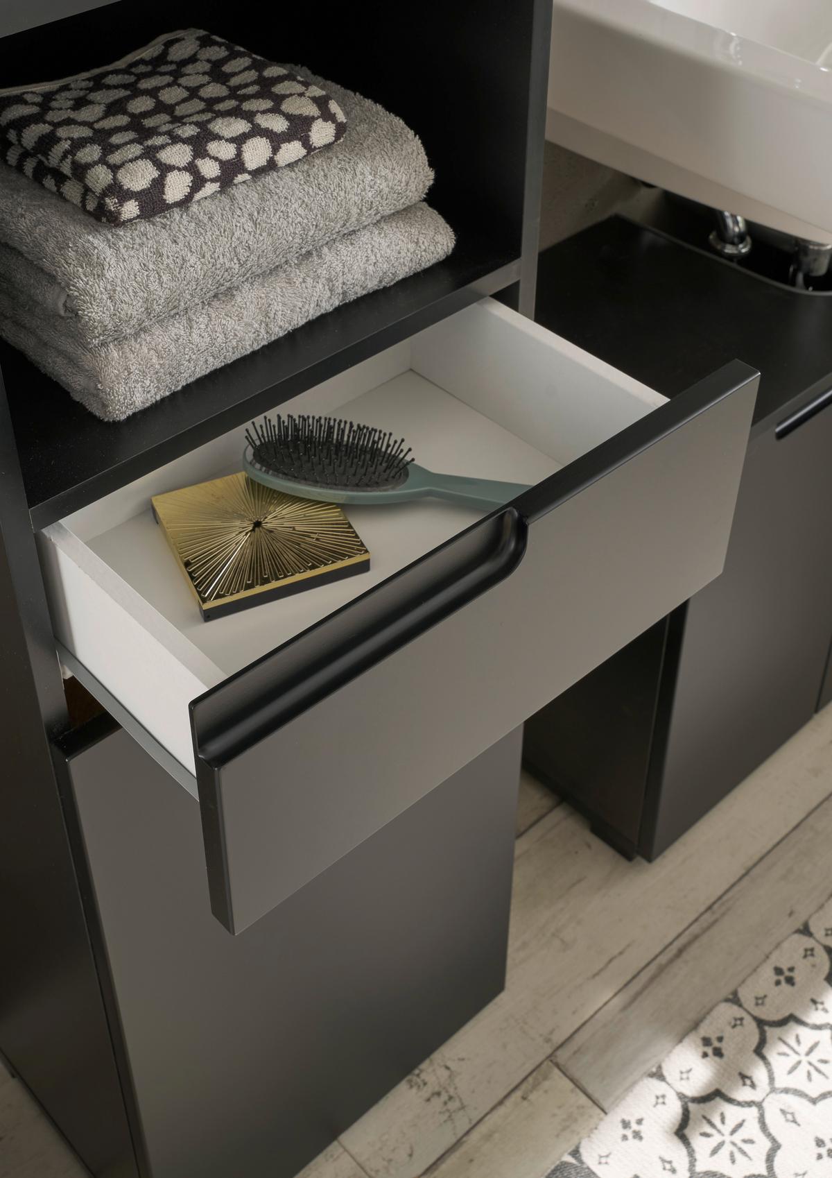 SZAFKA WYSOKA SPICE - czarny, Modern, materiał drewnopochodny/tworzywo sztuczne (40/191/32cm) - MID.YOU