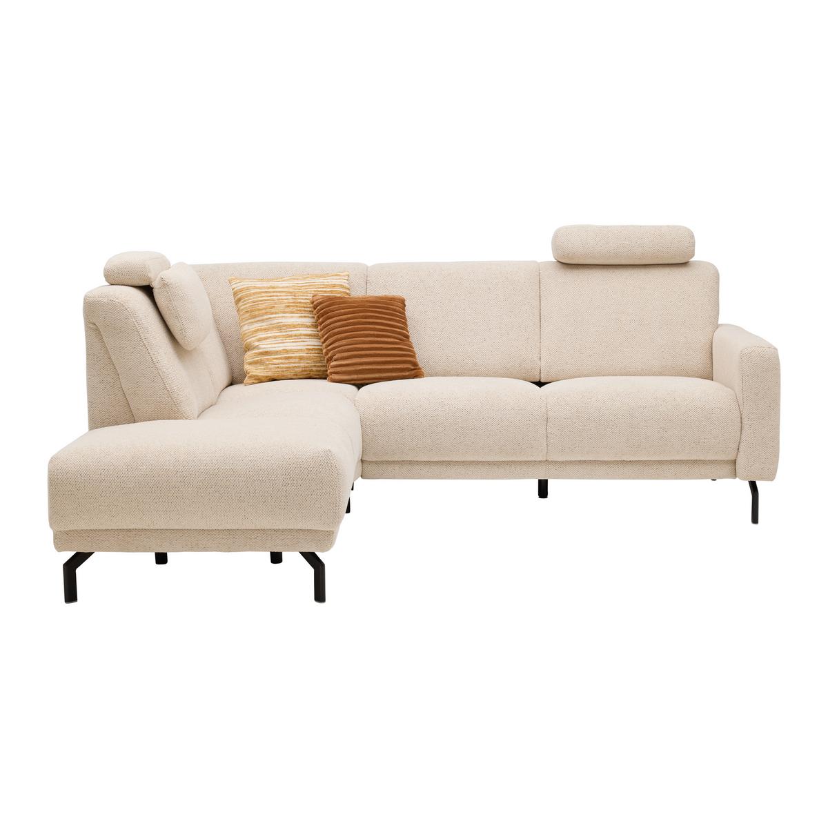 Wohnlandschaft Bassano links Naturfarben - Schwarz/Naturfarben, MODERN, Holz/Holzwerkstoff (190/85-88/235cm) - Premium Living