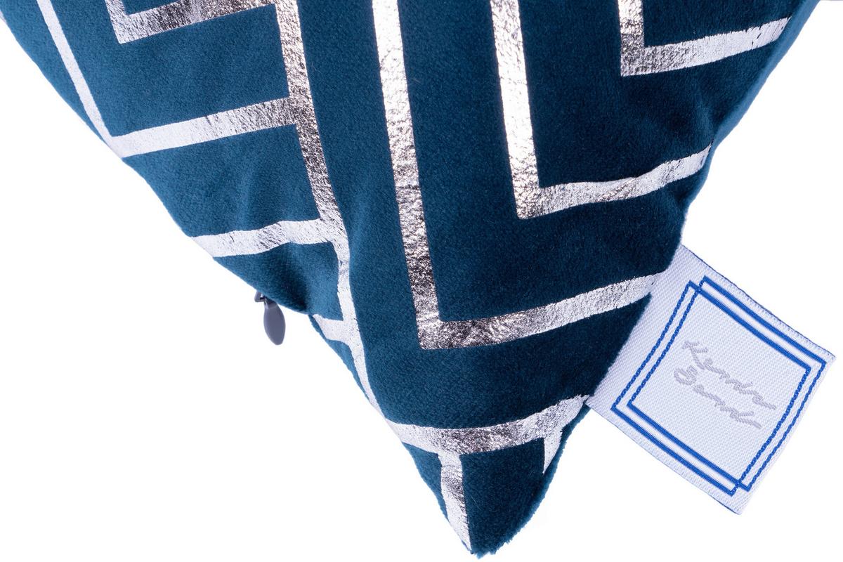 ZIERKISSENSET PRISMA 225 2ER-SET - Blau/Silberfarben, Konventionell (30x45/50x45cm)