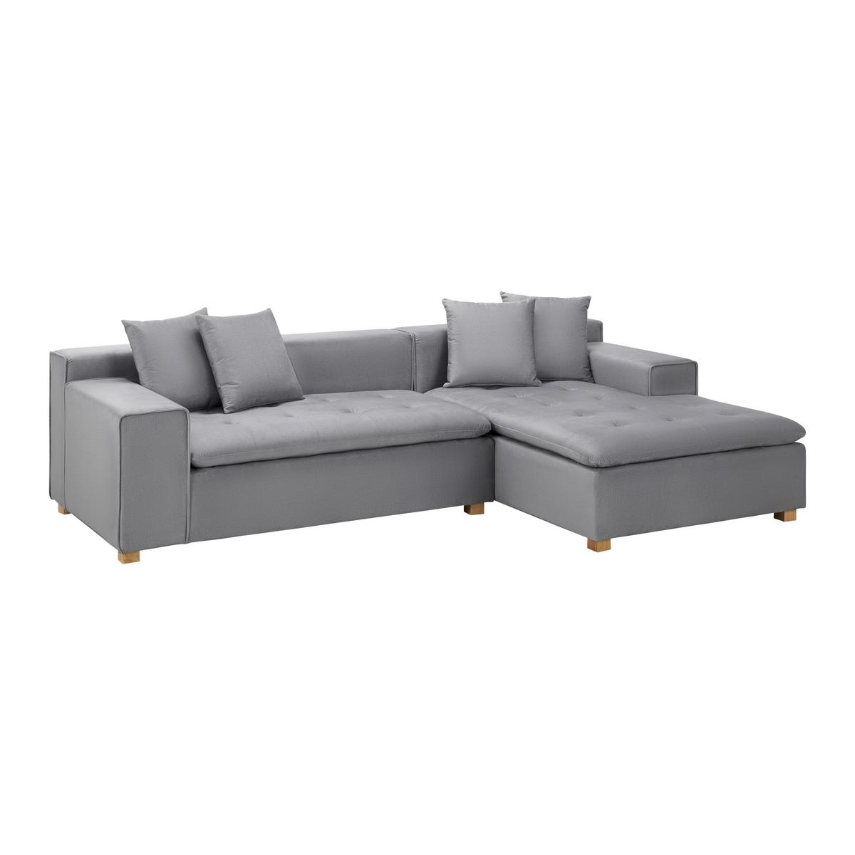 Coltar AVA - gri deschis, Modern, lemn/textil (251/62/154cm) - Bessagi Home