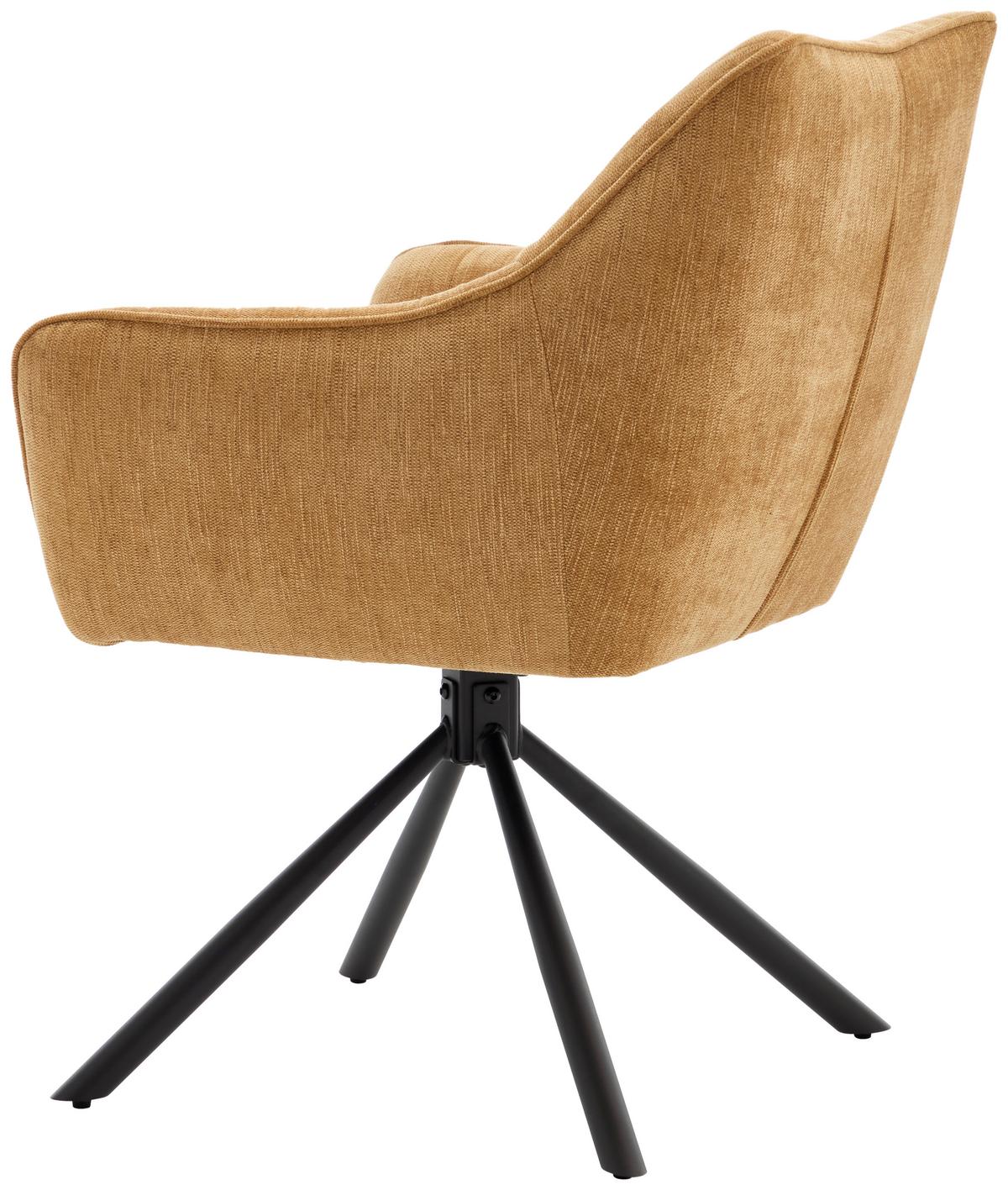 Armlehnstuhl Trient Senfgelb - Currygelb/Senfgelb, MODERN, Textil/Metall (63/88/62cm) - Premium Living