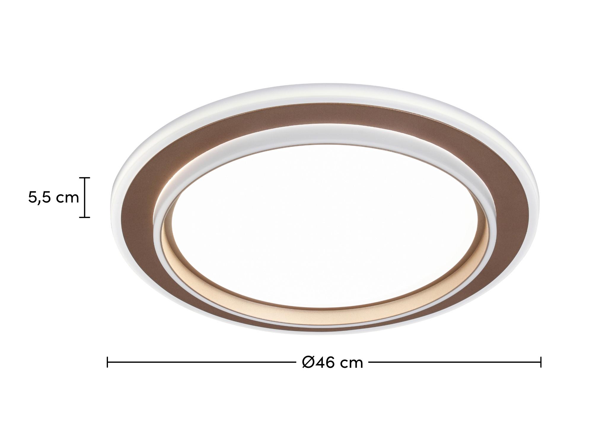 LED-TAKLAMPA PROL - vit/cappuccino, Modern, metall/plast (46/46/5cm) - Mömax