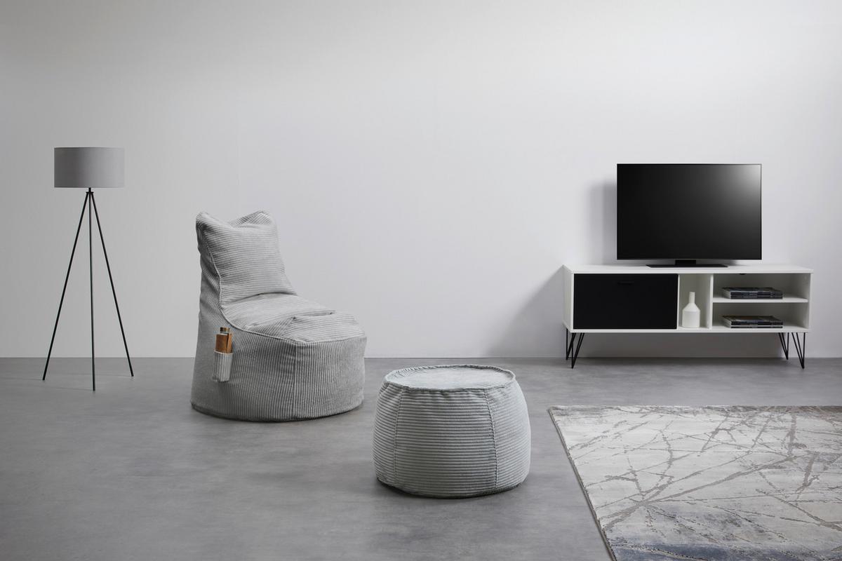 Hocker Lucylla in Grau - Grau, Modern, Textil (60/60/38cm) - Mömax