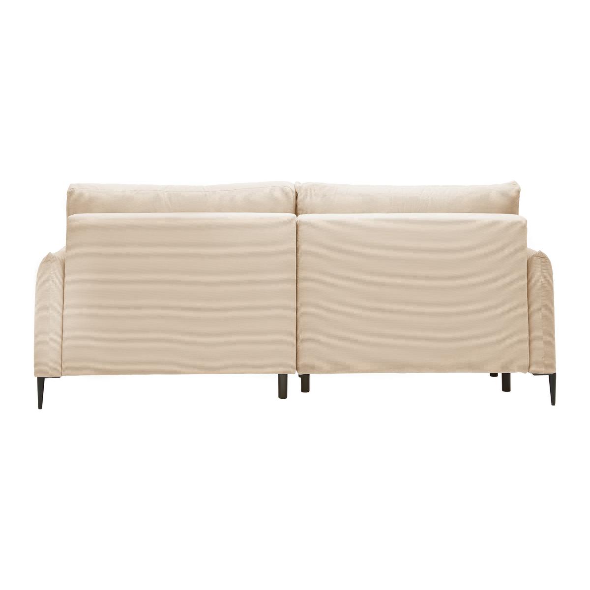 Ecksofa Domingo Beige - Beige/Schwarz, MODERN, Textil/Metall (221/94/142cm) - Mömax