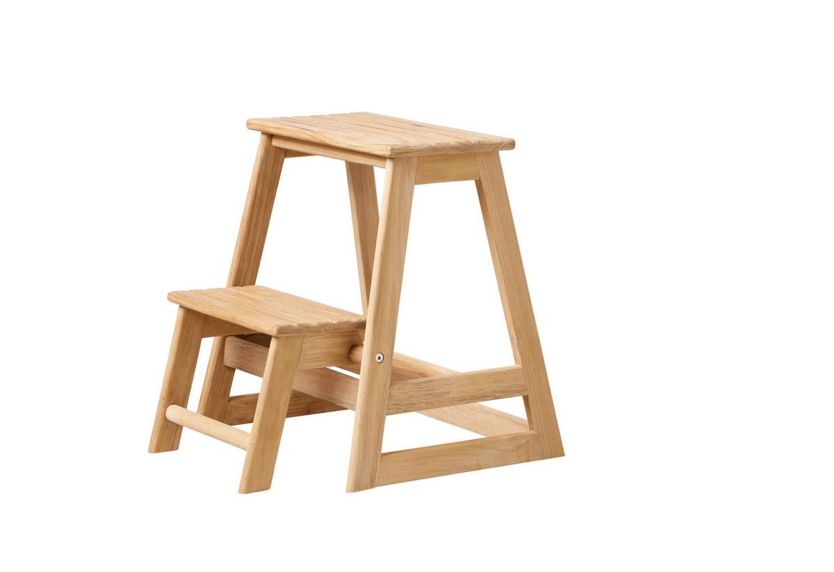 Tritthocker Skala Teak - Teakfarben, Natur, Holz (45,5/49/38,5cm) - Gardenson