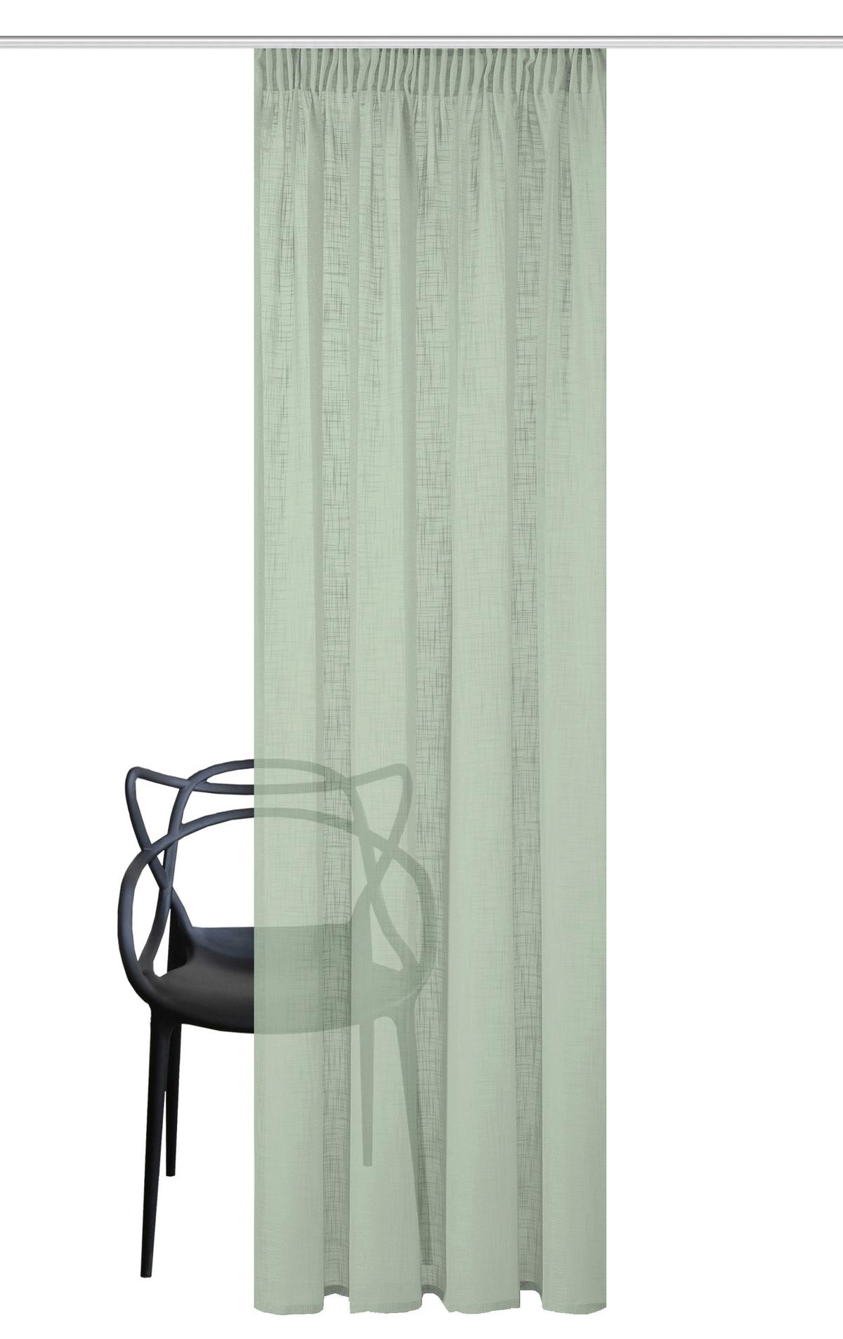 ZASŁONA GOTOWA SOFTY - szałwiowy, Basics, tkanina (140/245cm)