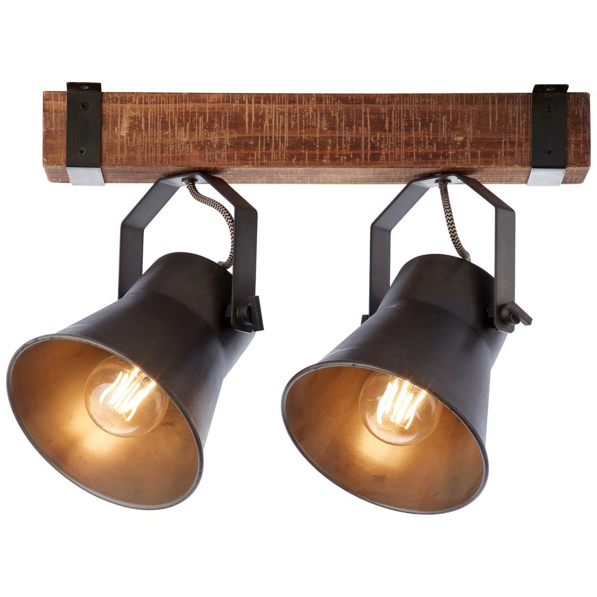Deckenleuchte Plow in Schwarz max. 10 Watt - Schwarz, Design, Holz/Metall (40/24cm) - Brilliant