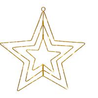 GWIAZDA DEKORACYJNA LED-STERN / CLASSIC CHRISTMAS - kolor złoty, Basics, metal (35/35cm)