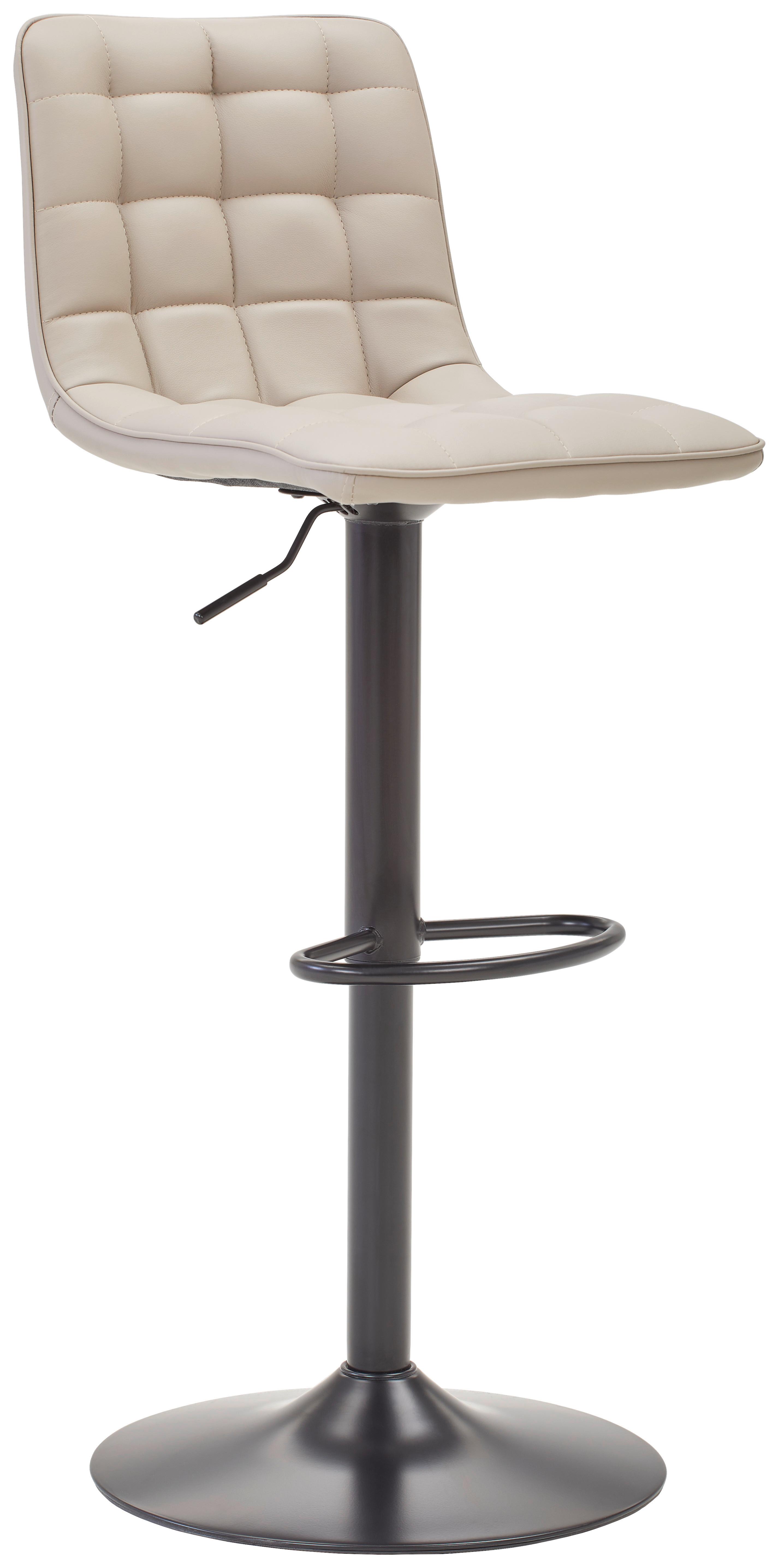 STOŁEK BAROWY ELIAS - czarny/cappuccino, Modern, metal/tkanina (42/109,5/52cm) - Livetastic
