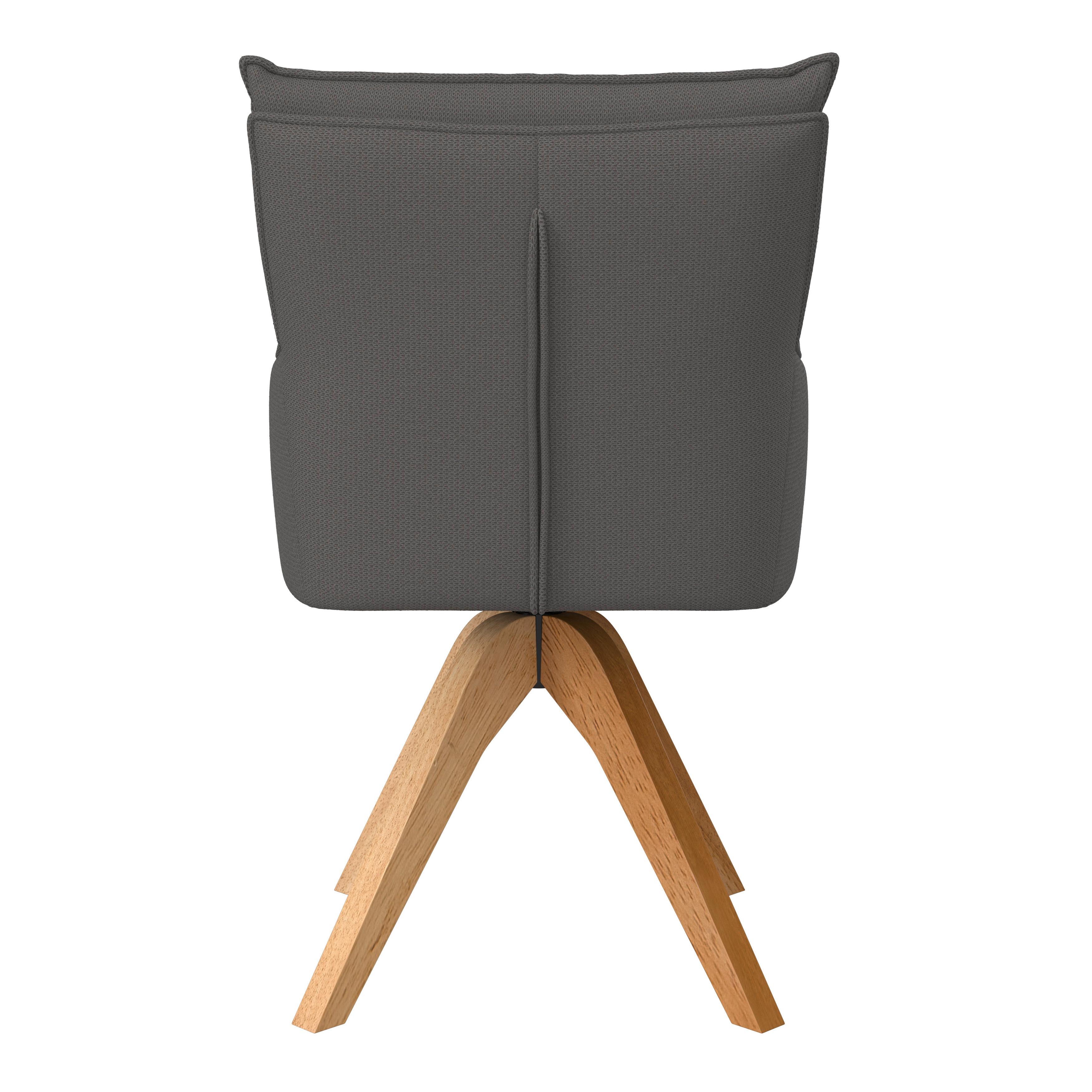 STOL MED ARMSTÖD LORELEI - grå/naturfärgad, Modern, trä/textil (58/87/63cm) - Bessagi Home