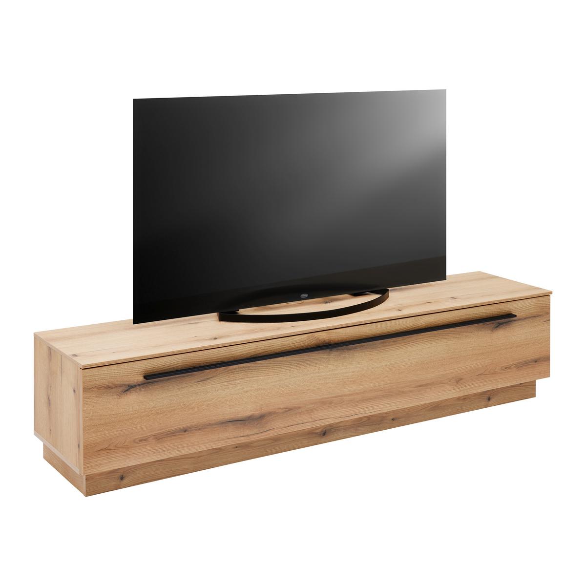 TV-Element Mateo Weiß/Eichefarben - Schwarz, MODERN, Holzwerkstoff/Kunststoff (180/41/40cm) - Mömax