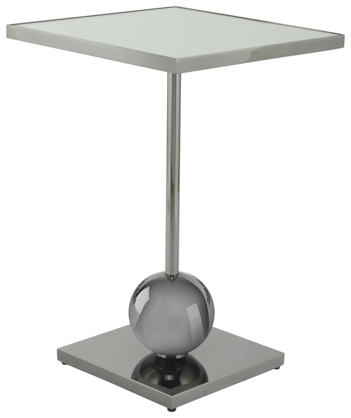 BEISTELLTISCH LEVA 125 GRAPHIT - Graphitfarben, Design, Glas/Metall (42/42/62cm) - Kayoom