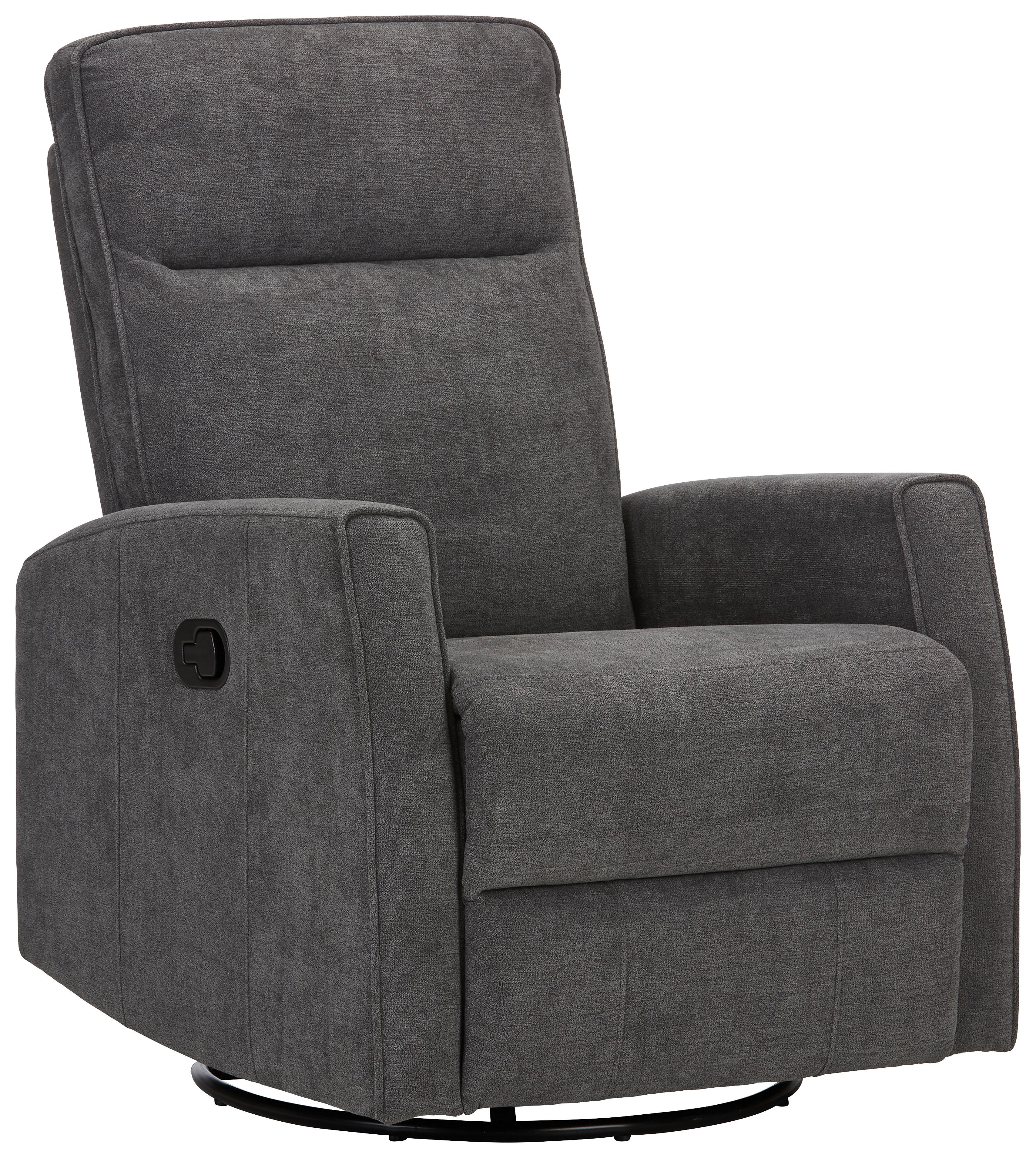 Relaxsessel in Grau - Schwarz/Grau, Modern, Textil/Metall (76/103/93cm) - Mömax
