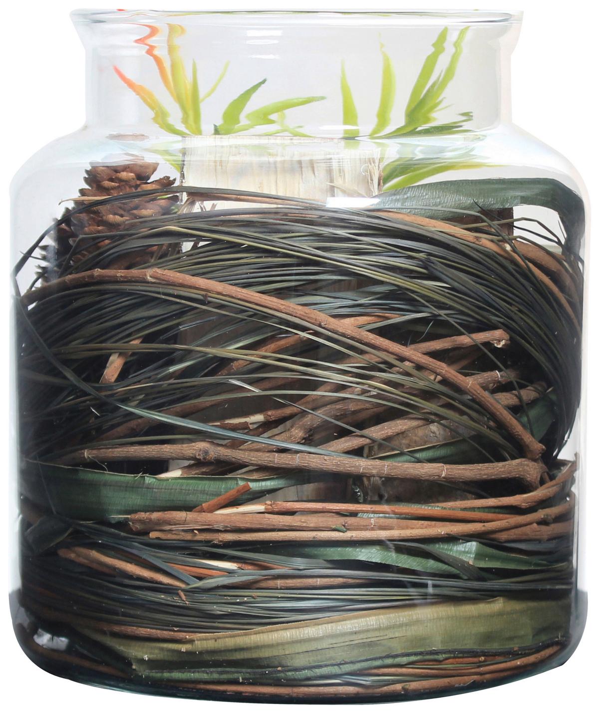 DEKOGLAS FLORA - Naturfarben, Lifestyle, Glas/Naturmaterialien (18/20/18cm) - Kayoom